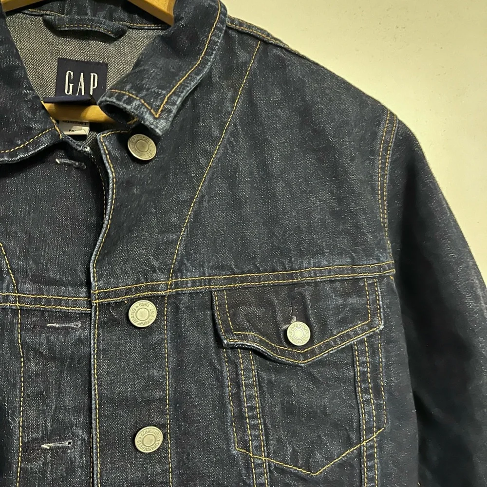 GAP Women’s Cropped Dark Blue Denim Jacket size M - Picture 8 of 13